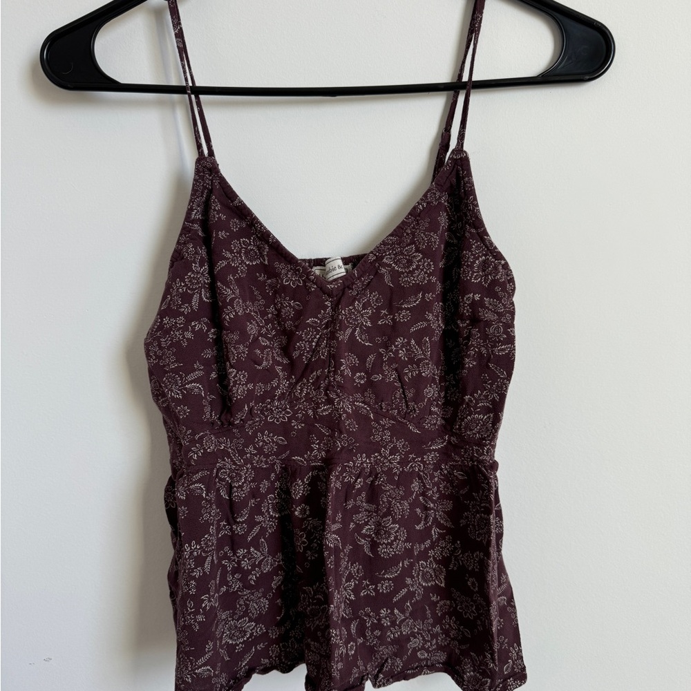 Women's Floral Burgundy Top